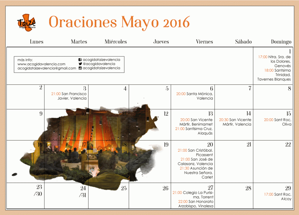 Oraciones Taizè Mayo 2016 Valencia